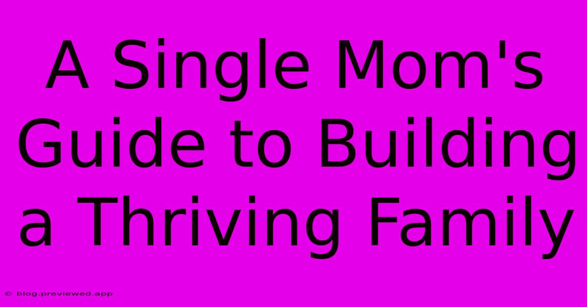 A Single Mom's Guide To Building A Thriving Family