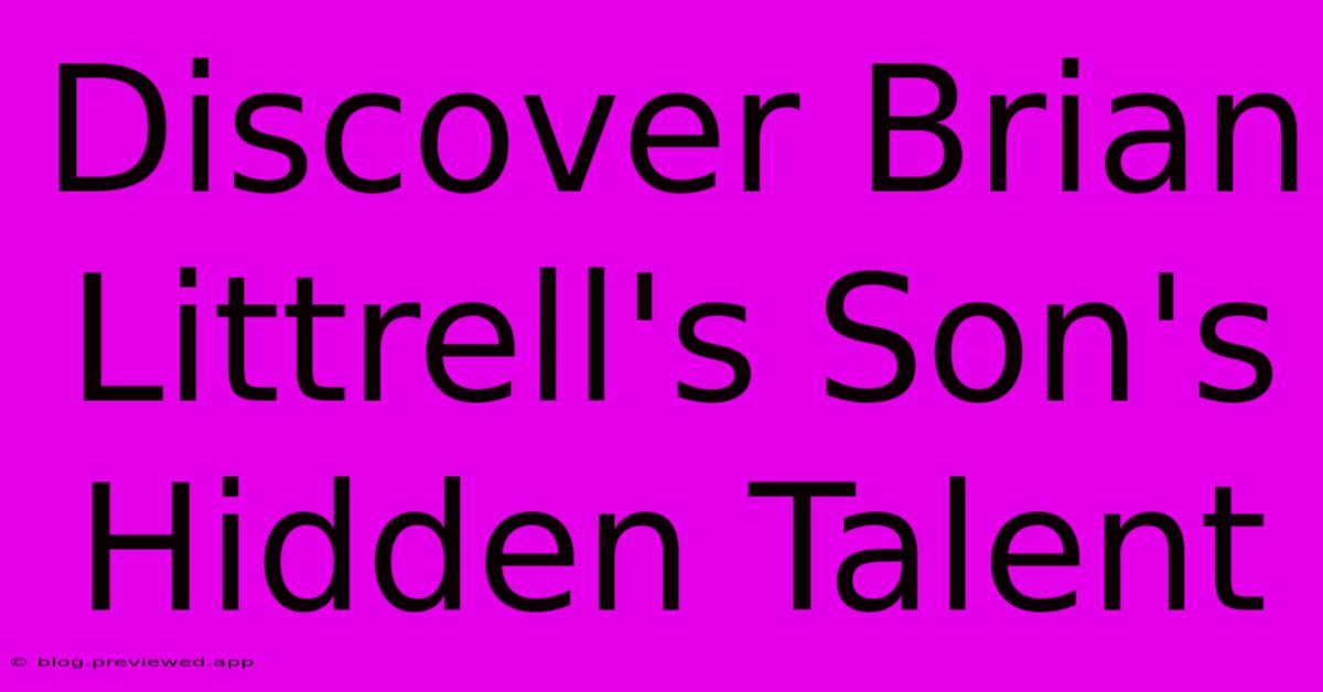 Discover Brian Littrell's Son's Hidden Talent