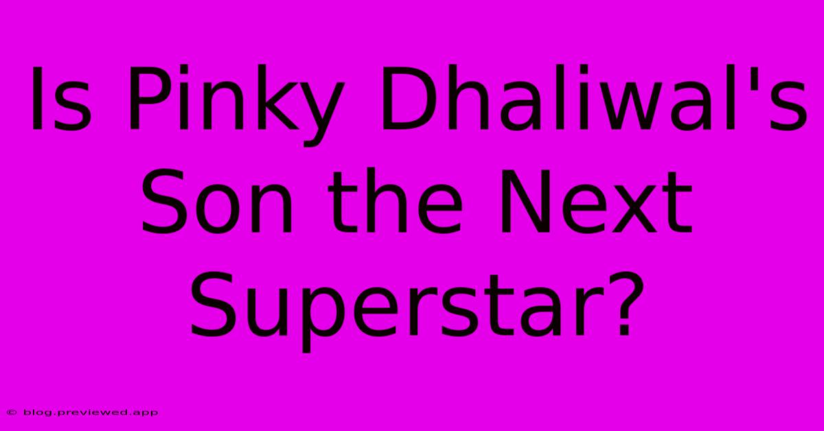 Is Pinky Dhaliwal's Son The Next Superstar?