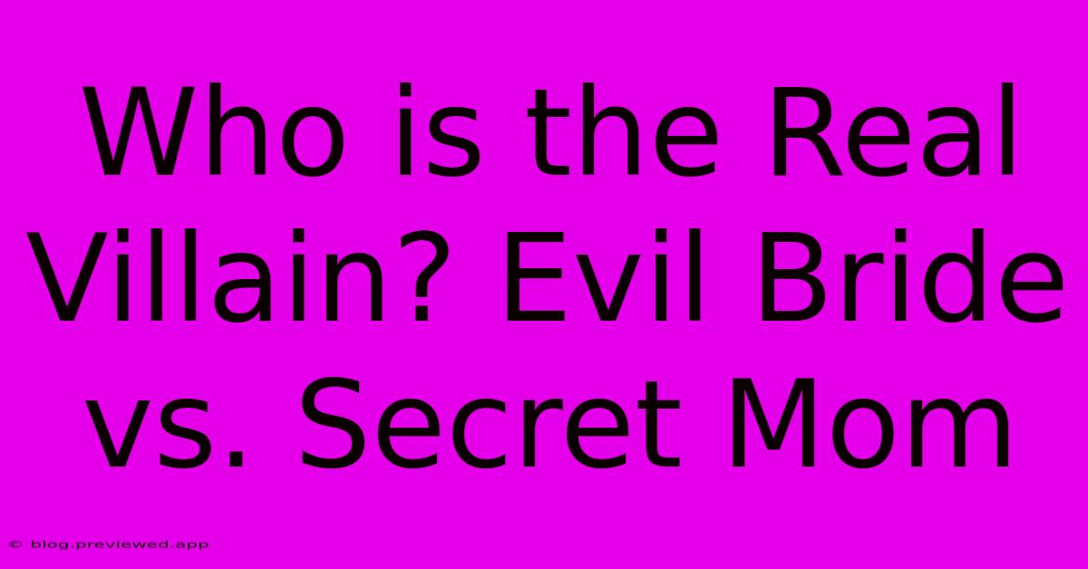 Who Is The Real Villain? Evil Bride Vs. Secret Mom